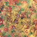 Goldstaub auf Blüten, 2020, 84 x 104 x 4 cm, Öl und Pigmente auf Leinwand, gerahmt 2.800 €